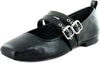 Dolce Vita Ashlyn Midnight Crinkle Patent Mary Jane Squared Toe Ballet Flats