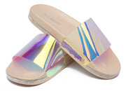 Cape Robbin Malaga Nude Clear Flip Flop Slide Sandals Open Toe Slip On Mules