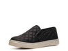 Soda Alone Black Slip On Rounded Closed Toe Perforated Quilted Fashion Sneakers