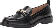 Sam Edelman Christy Black Leather Rounded Toe Block Heeled Slip On Loafers