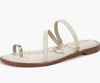 Sam Edelman Harlyn Jute/Ivory Strappy Toe Ring Slip On Flat Slides Sandals