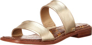 Sam Edelman Haydee Gold Leaf Fashion Slip On Open Toe Heeled Slides Sandals