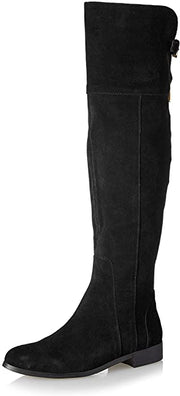 Charles David Reed Flat Black Suede Over The Knee Boots (Black, 5)