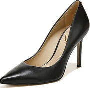 Sam Edelman Hazel 8 Black Stiletto Heel Pointy Toe Slip On Fashion Leather Pumps
