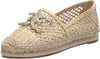 Sam Edelman Khiara Dark Natural Cap Toe Espadrille Woven Flat Loafers Shoes