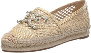 Sam Edelman Khiara Dark Natural Cap Toe Espadrille Woven Flat Loafers Shoes