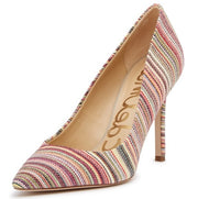 Sam Edelman Hazel Bright Multi Stripe Stiletto Dress Shoes Pointed Toe Pump