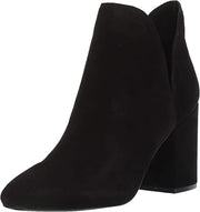 Steve Madden Rookie Black Suede Almond Toe Pull On Block Heel Ankle Fashion Boot