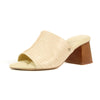 Sam Edelman Sonya Eggshell Sculptural Slip On Open Toe Block Heeled Sandals