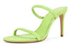 Schutz Taliah Lime Green Double Straps Slip On Open Toe Stiletto Heel Sandals