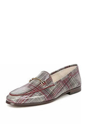 Sam Edelman Loraine Red Patent Plaid Dress Slip On Rounded Toe Leather Loafers
