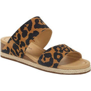 Lucky Brand Wyntor Espadrille Flat Wedge Sandal NATURAL Leopard Mule Slide