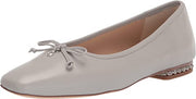 Sam Edelman Marisol Pebble Grey Squared Toe Slip On Classic Leather Ballet Flats