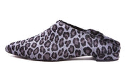 Ivy Kirzhner Pan Grey Cheetah Pointed Colapsable Back Flat Slip On Mules Slides