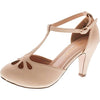 Chase & Chloe Kimmy-36 Women's Teardrop Mid Heel Dress Pumps Nude