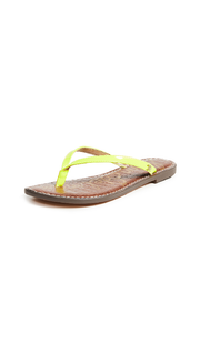 Sam Edelman Gracie Thong Slip On Slide Flat Sandals NEON YELLOW (6.5, NEON YELLOW)