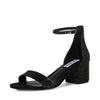 Steve Madden Irenee-R Black Round Open-Toe Ankle-Strap Casual Block Heel Sandal