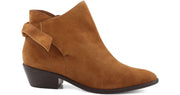 Schutz Women's Gennah Autumn Saddle Brown ankle bootie with knot detail