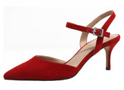Charles by Charles David Ailey Candy Red Ankle Buckle Stiletto Heeled Pump Shoes (10, Candy Red)