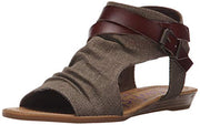 Blowfish Women's Balla Wedge Sandal, Brown Rancher Canvas/Whiskey Dyecut,