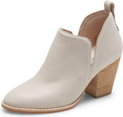 Jeffrey Campbell Rosalee Ivory Off White Leather Stacked Block Heel Bootie