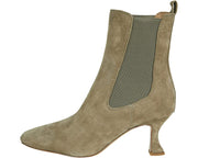 Sam Edelman Lani Fern Green Spool Heel Squared Toe Pull On Suede Ankle Boots