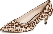 Sam Edelman Dori Genuine Calf Hair Pointed Toe Pump Shoes Sand Leopard