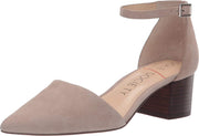 Sole Society Women's KATARINA Ankle Strap Stacked Heel Pumps Shoes TAUPE
