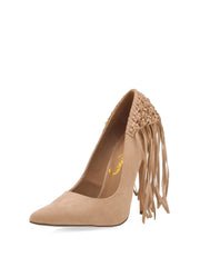 Privileged Tipsy Pointed Single Sole High Pitch Stiletto Fringe Pumps