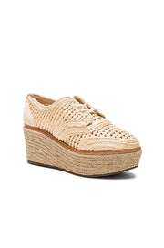 Schutz Jules Natural Nude Lace Up Wedge Espadrille Wedge Fashion Sneaker