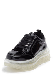 Jeffrey Campbell Spawn Mega Platform Lace-up Vamp Sneaker Black Patent