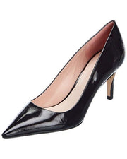 Schutz Cameron Womens Shoes Black Patent Leather Pointed Toe Kitten Heel Dress Pump