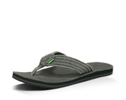 Sanuk Fraid Not Grey Slip On Rounded Open Toe Comfort Flip-Flop Sandals
