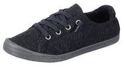 Forever Link Comfort-01 Black Heathered Classic Slip-On Comfort Fashion Sneakers