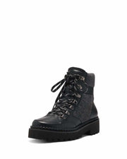 Vince Camuto Medjey Black/Charcoal Lace Up Rounded Toe Classic Combat Boot