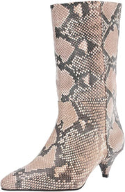 Vince Camuto Rastel 3 Natural Snake Print Cone Heel Pointed Toe Fashion Booties