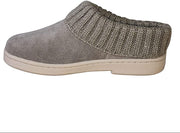 Clarks Angelina Taupe Knitted Collar Winter Clog Rounded Closed Toe Slippers