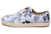 Toms Mens Paseos Blue Palm Trees Classic Lace Up Low Top Rounded Toe Sneakers