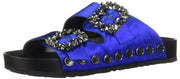 Jessica Simpson Women's GEMELIA Open Toe Slip On Flats Sandals, Blue iris (5)