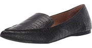 Steve Madden Feather Black Crocodile Pointed Closed Toe Slip On Flat Loafers