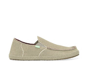 Sanuk Rounder Tan Heavy Canvas Slip On Rounded Closed Toe Loafer