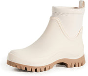 Sam Edelman Louisa Ivory Chunky Block Heel Waterproof Pull On Rain Ankle Boots