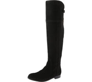 Charles David Reed Black Suede Over The Knee Thigh High Gold Zipper Suede Boot (Black, 5)