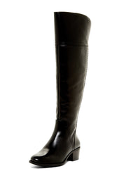 Vince Camuto Bendra Black Leather Over-the-Knee Round toe Split Shaft Boots