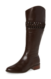 Klub Nico Zezette Woven Cafe Brown Calf Leather Knee High Equestrian Riding Boot