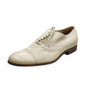 Tod's Men's Allacciato Off White Elegant Leather Upper Rubber Sole Tie Up Dress Shoes