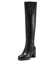 Vince Camuto Dasemma Black Over The Knee Chunky Heel Leather Boot