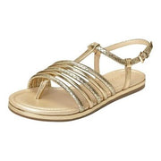Aerosoles Women's Droplet Flat Sandal Gold Leather open Toe Flat Sandals