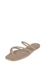 Jeffrey Campbell Rania Natural Suede Flip Flop Open Toe Strappy Flat Sandal