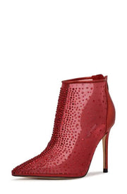 Nine West For Now P2 Red Mesh Pointed Toe Formal Pump Bootie Ankle Boots